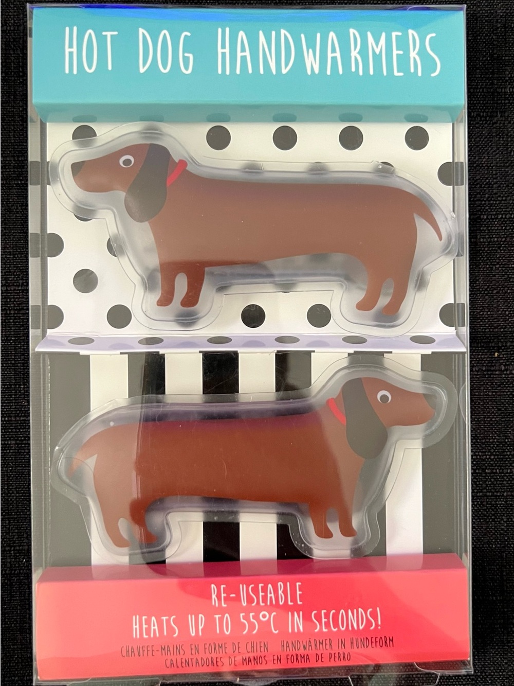 Hot Dog Handwarmers - Cute Dachshund Pair (Brown)